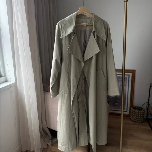 Mango Olive Light Trench Coat, S, Casual Chic - Picture 2 of 14